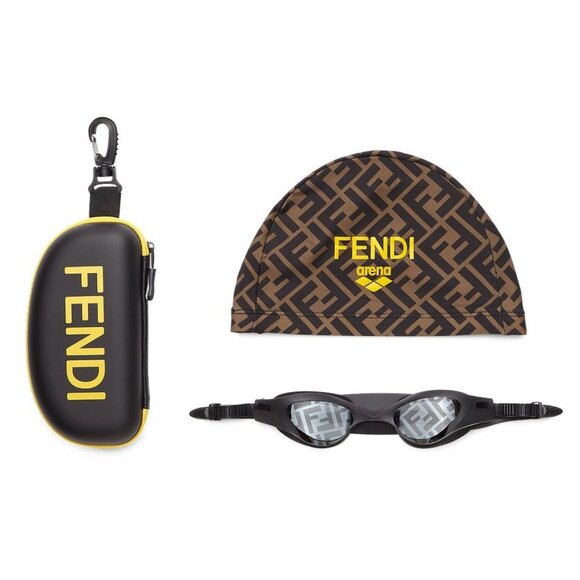 Fendi x Arena Limited Edition Swim Goggles and Swim Cap with Case - Picture 1 of 7